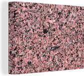 Tableau sur toile Granit - Rose - Zwart - Cristal - 40x30 cm - Décoration murale
