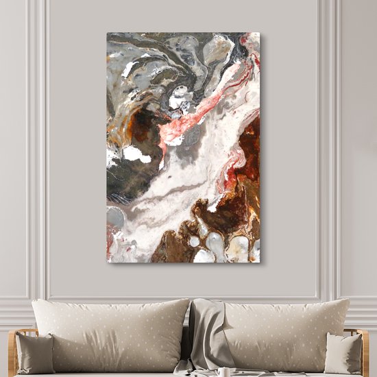 Canvas Schilderij Kristallen - Regenboog - Graniet - 120x180 cm - Wanddecoratie XXL - OneMillionCanvasses