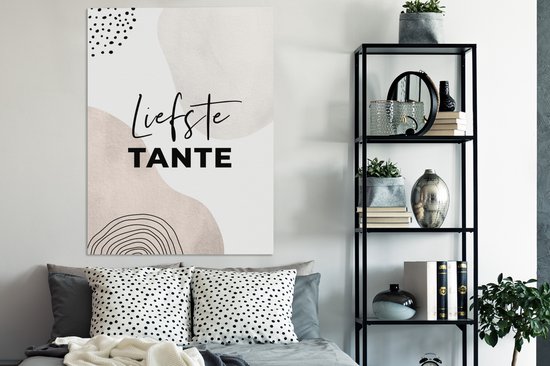 Canvas schilderij 90x120 cm - Wanddecoratie Spreuken - Quotes - 'Liefste tante' - Familie - Muurdecoratie woonkamer - Slaapkamer decoratie - Kamer accessoires - Schilderijen op canvas