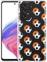 Hoesje Geschikt voor Samsung Galaxy A53 Soccer Ball Orange Shadow