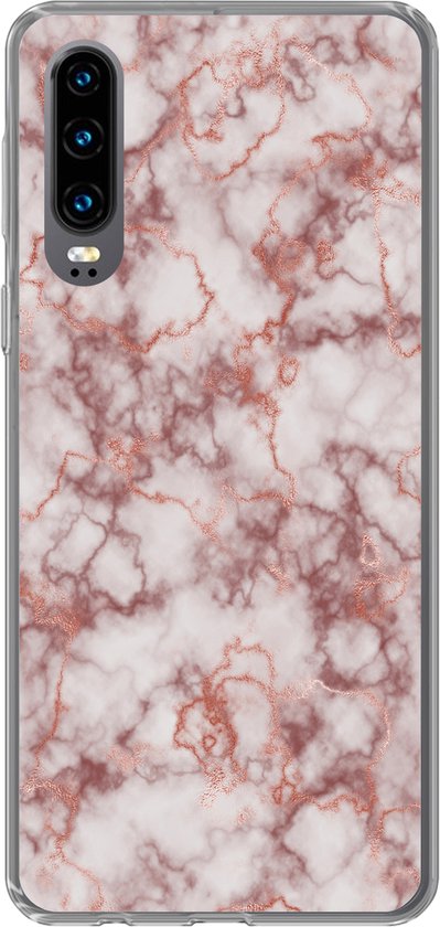 Coque Huawei P30 - Marbre - Violet - Ligne - Coque de téléphone en Siliconen