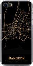 Geschikt voor iPhone 7 hoesje - Bangkok - Kaart - Goud - Siliconen Telefoonhoesje