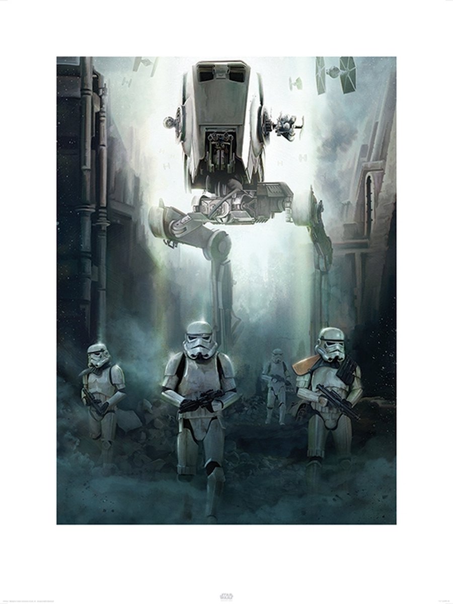 Star Wars Rogue One Stormtrooper Patrol Art Print 60x80cm | Poster Multi color