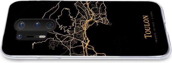 Coque OnePlus 8 Pro - Toulon - Carte - Or - Coque de téléphone en Siliconen