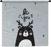 Wandkleed - Wanddoek - Be you - Spreuken - Quotes - Kinderen - Kids - Baby - Jongens - Meiden - 90x90 cm - Wandtapijt