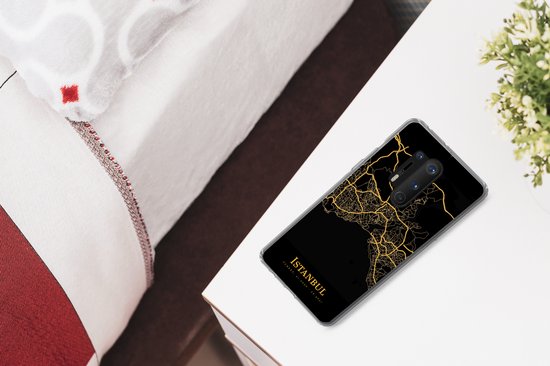 OnePlus 8 Pro - Istanbul - Carte - Or - Coque de téléphone en Siliconen