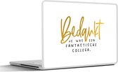 Autocollant pour ordinateur portable - 17,3 pouces - 'Merci, vous étiez un collègue fantastique' - Or - Proverbes - Citations