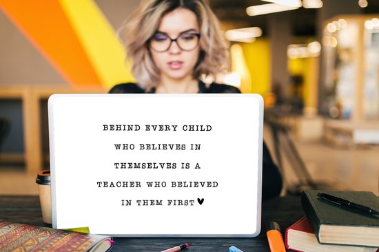 Sticker pour ordinateur portable - 17,3 pouces - Citations - Proverbes - Enseignant - Croyez en vous