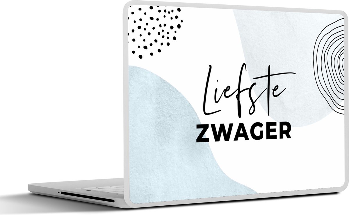 Laptop sticker - 10.1 inch - Spreuken - Quotes - 'Liefste zwager' - Blauw - 25x18cm - Laptopstickers - Laptop skin - Cover