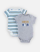 Noukie's - Body 2 Pack - Barboteuses - grey good moon / stripe - 18 mois 86