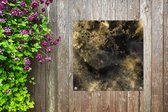 Tuinposters Abstract - Goud - Zwart - 50x50 cm - Tuindoek - Buitenposter