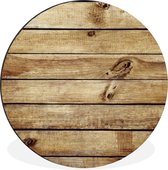 WallCircle - Wandcirkel - Muurcirkel - Planken - Hout - Rustiek - Aluminium - Dibond - ⌀ 90 cm - Binnen en Buiten