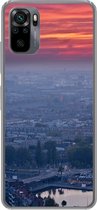 Geschikt voor Xiaomi Redmi Note 10 Pro hoesje - Rotterdam - Zonsondergang - Roze - Siliconen Telefoonhoesje