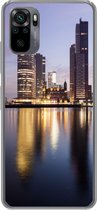 Geschikt voor Xiaomi Redmi Note 10 hoesje - Rotterdam - Water - Wolkenkrabber - Siliconen Telefoonhoesje
