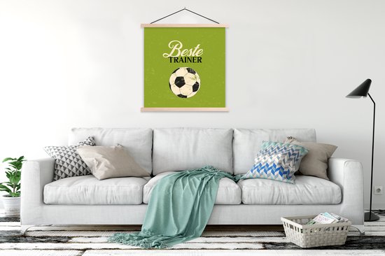 Porte-affiche avec affiche - Affiche scolaire - Devis - Entraîneur - Voetbal - 120x120 cm - lattes vierges