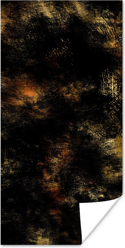 Affiche Or - Peinture - Abstrait - Zwart - 60x120 cm
