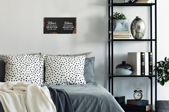 Affiche Les gagnants n'abandonnent jamais et les décrocheurs ne gagnent jamais ! - Citations - Proverbes - 40x20 cm