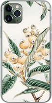 iPhone 11 Pro Max hoesje - Bladeren - Bes - Japans - Design - Siliconen Telefoonhoesje