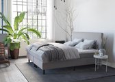 NumberOne® 2 Persoons Boxspring Springcrest 180x210 cm - Met Geïntegreerde Topper - Zilver Grijs