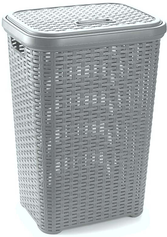 efluky Wasmand, smal, 63 liter, slanke wasmand met deksel