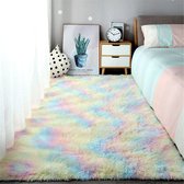 Pico NL® Tapijt met regenboogkleuren - Tapijt woonkamer en slaapkamer - Zacht en fluffy vloerkleed - 50 x 80 cm