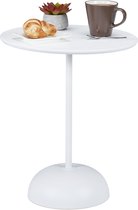 Relaxdays bijzettafel rond - salontafel - koffietafel - modern design - wit