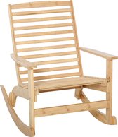 Chaise à bascule de Jardin Outsunny , chaise relax, chaise de jardin, contreplaqué de bambou naturel 84A-171