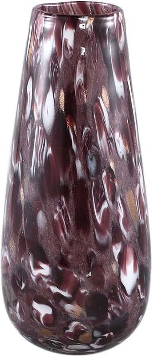 PTMD Gindora Ronde Vaas - H28,5 x Ø12,5 cm - Glas - Bruin