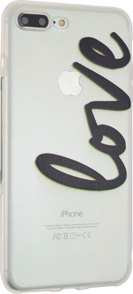 Peachy Love case doorzichtig hoesje geschikt voor iPhone 7 Plus 8 Plus transparant cover TPU