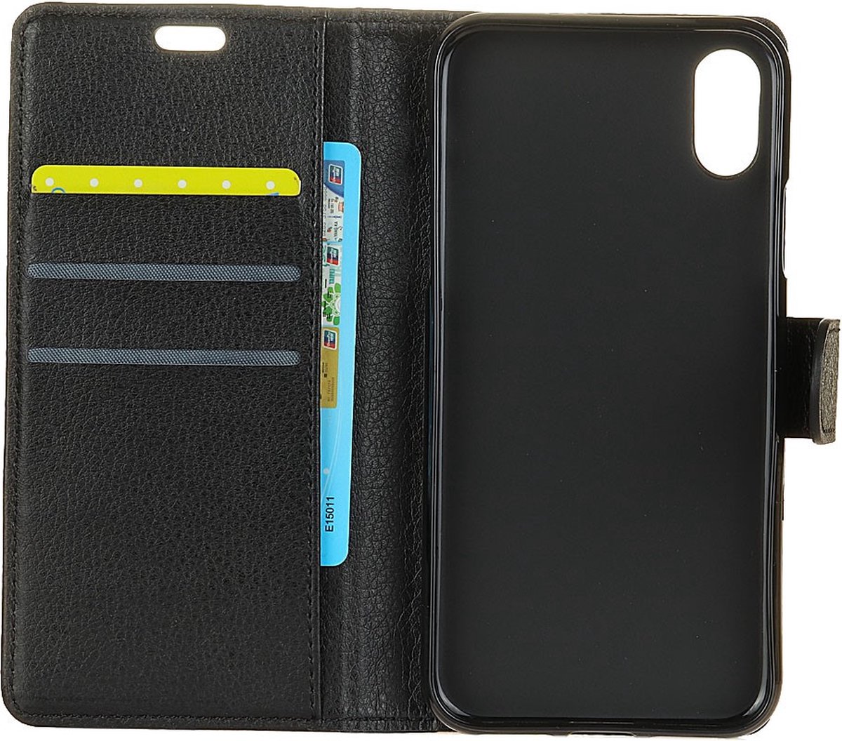 Peachy Wallet zwart iPhone X XS portemonnee hoes lederen black - Bookcase