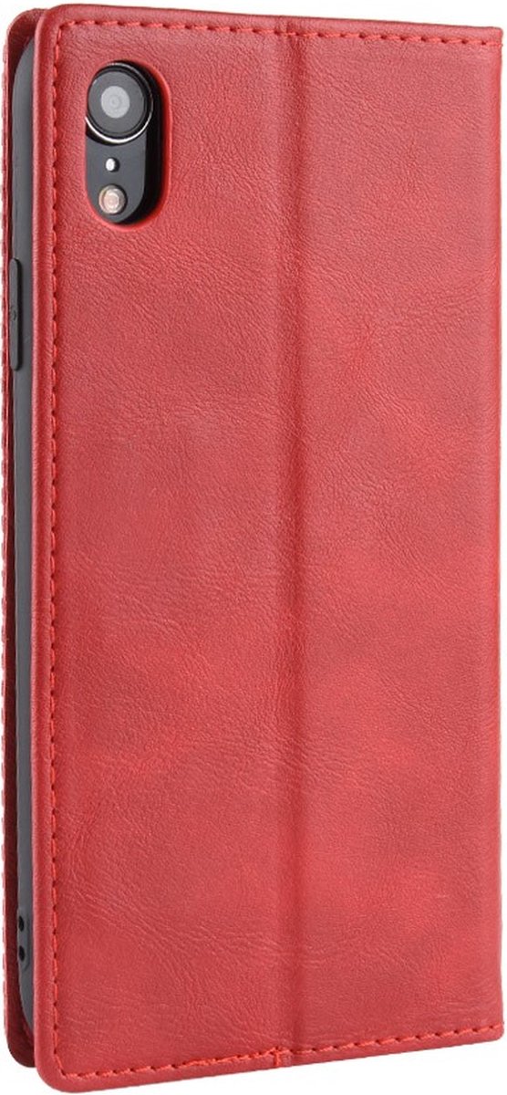 Peachy Vintage kunstleer Wallet Case geschikt voor iPhone XR - Rood hoesje