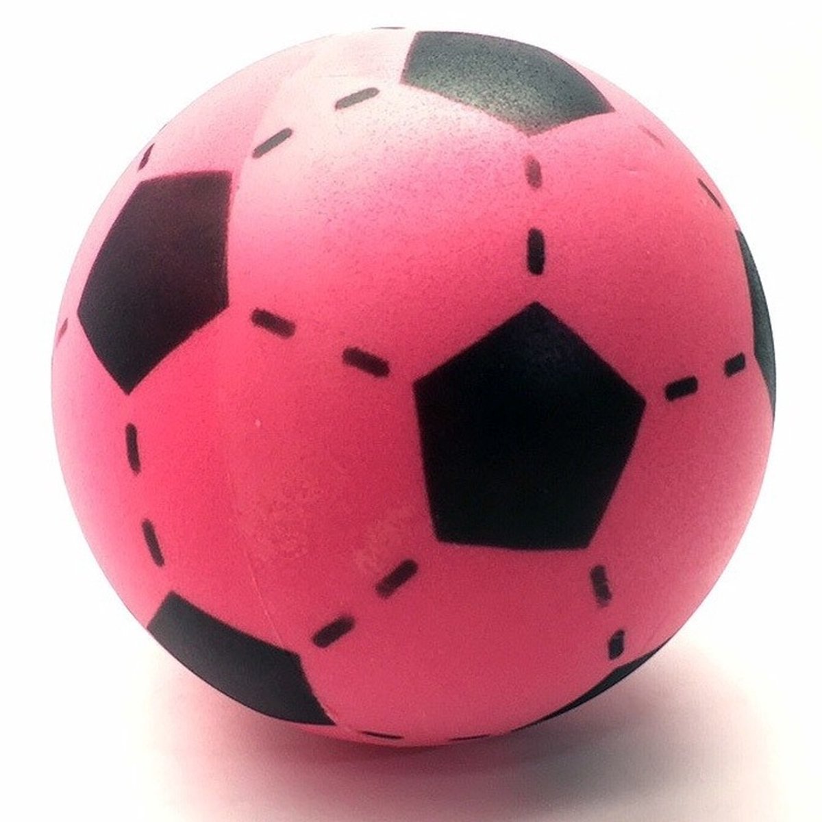 Set van 2 foam softbal voetballen roze 20 cm - Zachte speelgoed voetbal