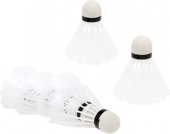 Witte badminton shuttles 6x stuks - Sport speelgoed