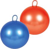 2x stuks skippyballen voor kinderen rood/blauw 70 cm - Zomer buiten speelgoed