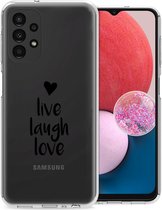 iMoshion Hoesje Geschikt voor Samsung Galaxy A13 (4G) Hoesje Siliconen - iMoshion Design hoesje - Transparant / Live Laugh Love