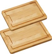 Beuken houten snijplanken voordeel set in 2 verschillende formaten - 21 x 32 cm en 28 x 40 cm