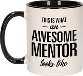 Cadeau Awesome mentor / Awesome mentor cup / mug - noir avec blanc - céramique 300 ml - tasses noires