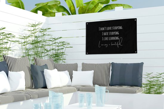 Décoration de jardin Citation - Étude - Amour - 60x40 cm - Affiche de jardin - Toile de jardin