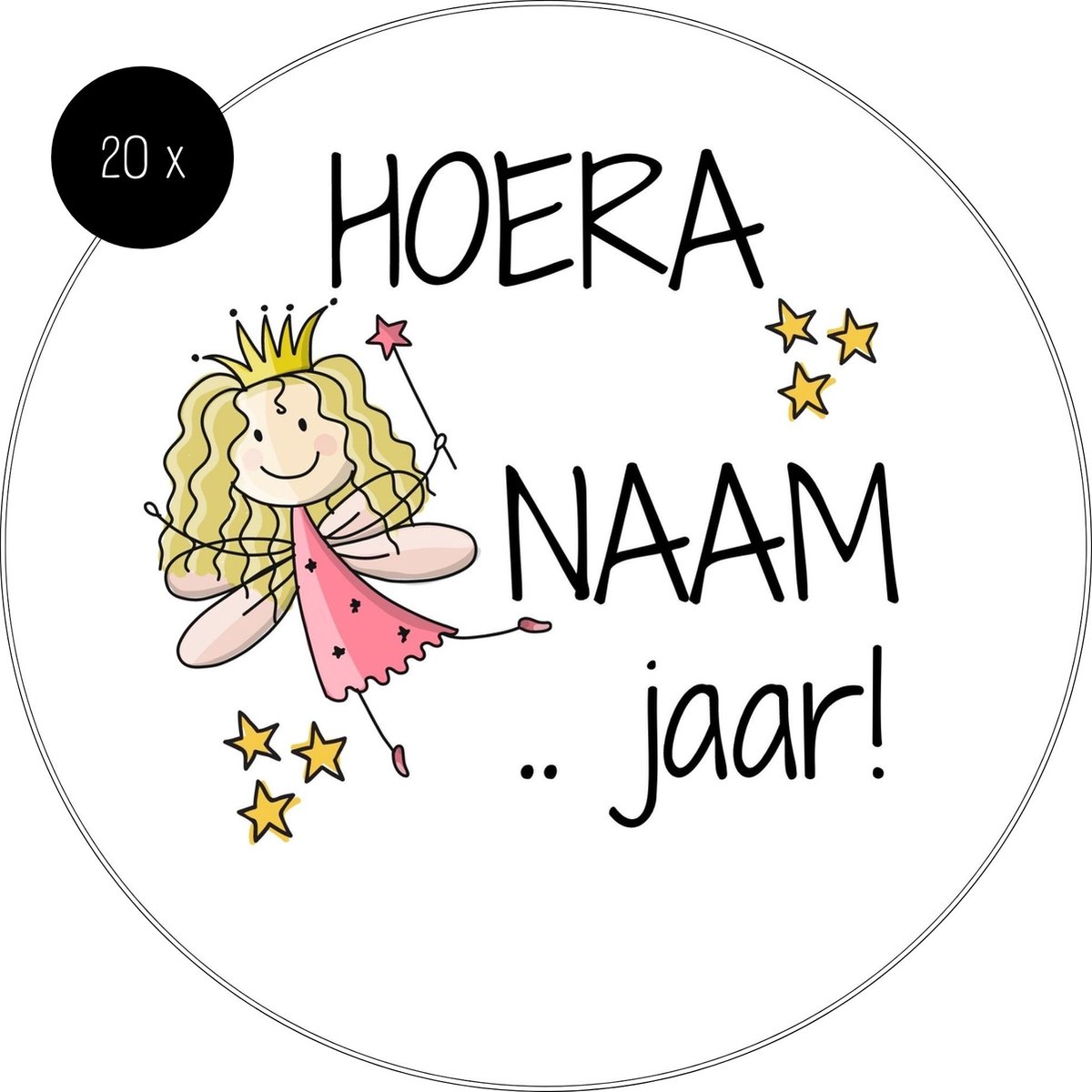 20 x Stickers Met Naam Leeftijd | Verjaardag Fee Prinses | Gepersonaliseerd | Sluitstickers | Kinderfeest Traktatie — afbeelding 7