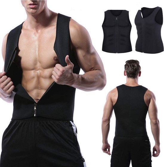 Zweetpak 3XL - Body-Shaper - Gewichtsverlies, Sauna-Zweet-Body shaper voor heren, fitness, Zwart