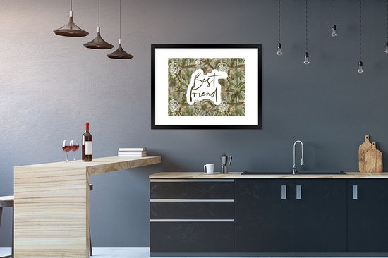 Cadre photo avec poster - Best ami - Amitié - Citations - Proverbes - 80x60 cm - Cadre poster