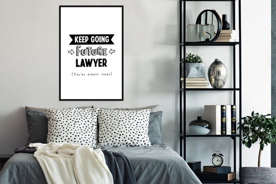 Cadre photo avec affiche - Citation - Avocat - Étudier - 80x120 cm - Cadre pour affiche