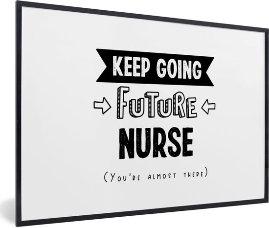 Cadre photo avec affiche - Infirmière - Citations - École - Éducation - 60x40 cm - Cadre pour affiche