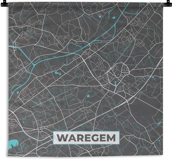 Wandkleed - Wanddoek - Stadskaart – Grijs - Kaart – Waregem – België ...