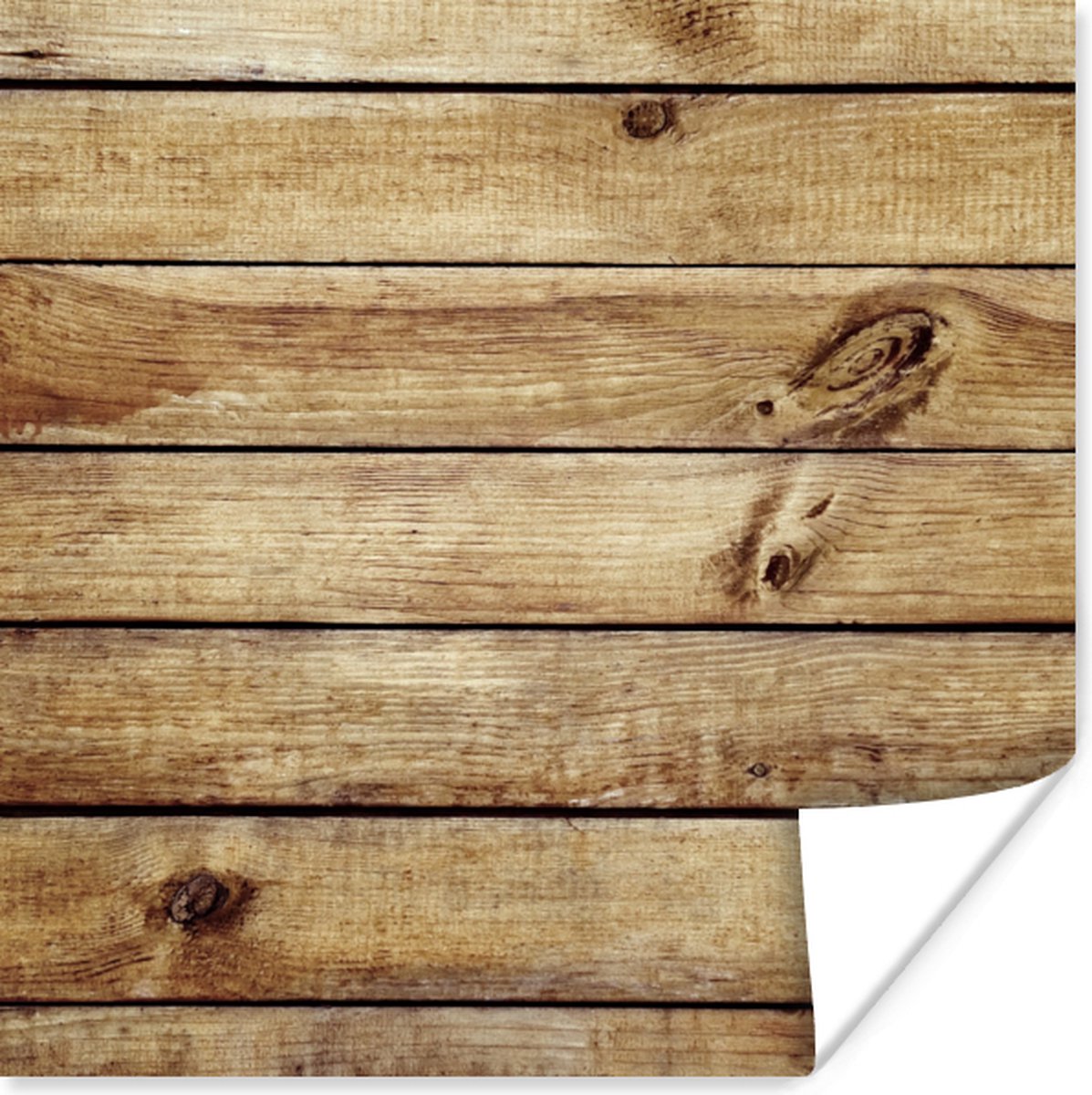 Poster Hout - Planken - Structuur - 75x75 cm