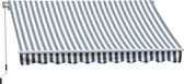 Outsunny Luifel aluminium knikarmluifel zonwering met handslinger 3,5 x 2,5 m grijs + wit 840-174-1