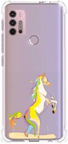 Leuk Case Motorola Moto G30 | G20 | G10 Smartphone hoesje met doorzichtige rand Horse Color