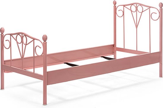 Bed Box Holland - Lit enfant - Maya - 90x200 - Rose - Métal - simple