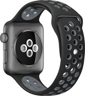 Mobigear Active Siliconen Bandje Geschikt voor Apple Watch Series 4 (40mm) - Zwart / Grijs