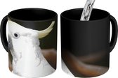 Magische Mok - Foto op Warmte Mok - Witte kaketoe met een gele kuif in een boom - 350 ML - Uitdeelcadeautjes